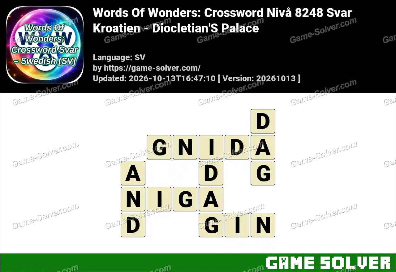 Words Of Wonders: Crossword Nivå 8248 Svar – Kroatien – Diocletian’S Palace